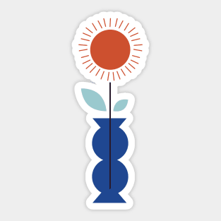 Sun vase flower flowers summer happiness happy positive vibes sunny sunshine orange blue Sticker